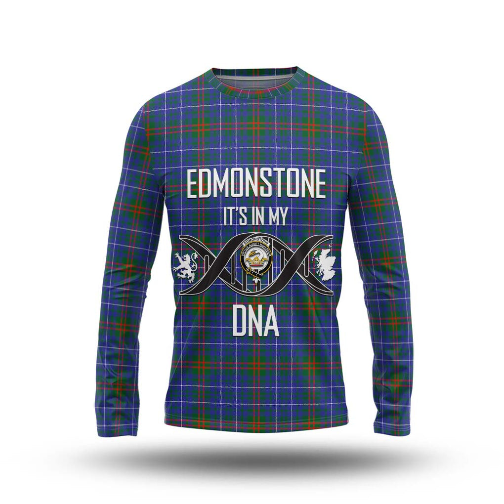 Edmonstone Tartan Long Sleeve T-Shirt with Family Crest DNA In Me Style Unisex - Tartan Vibes Clothing
