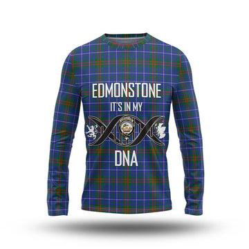 Edmonstone Tartan Long Sleeve T-Shirt with Family Crest DNA In Me Style Unisex - Tartan Vibes Clothing