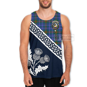 Edmonstone Tartan Men's Tank Top Featuring Thistle and Scotland Map Men - Tartan Vibes Clothing