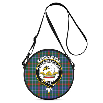 Edmonstone Tartan Round Satchel Bags with Family Crest One Size 9*9*2.7 inch - Tartan Vibes Clothing