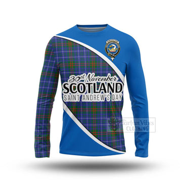Edmonstone Family Crest Tartan Long Sleeve T-Shirt Celebrate Saint Andrew's Day in Style Unisex - Tartan Vibes Clothing