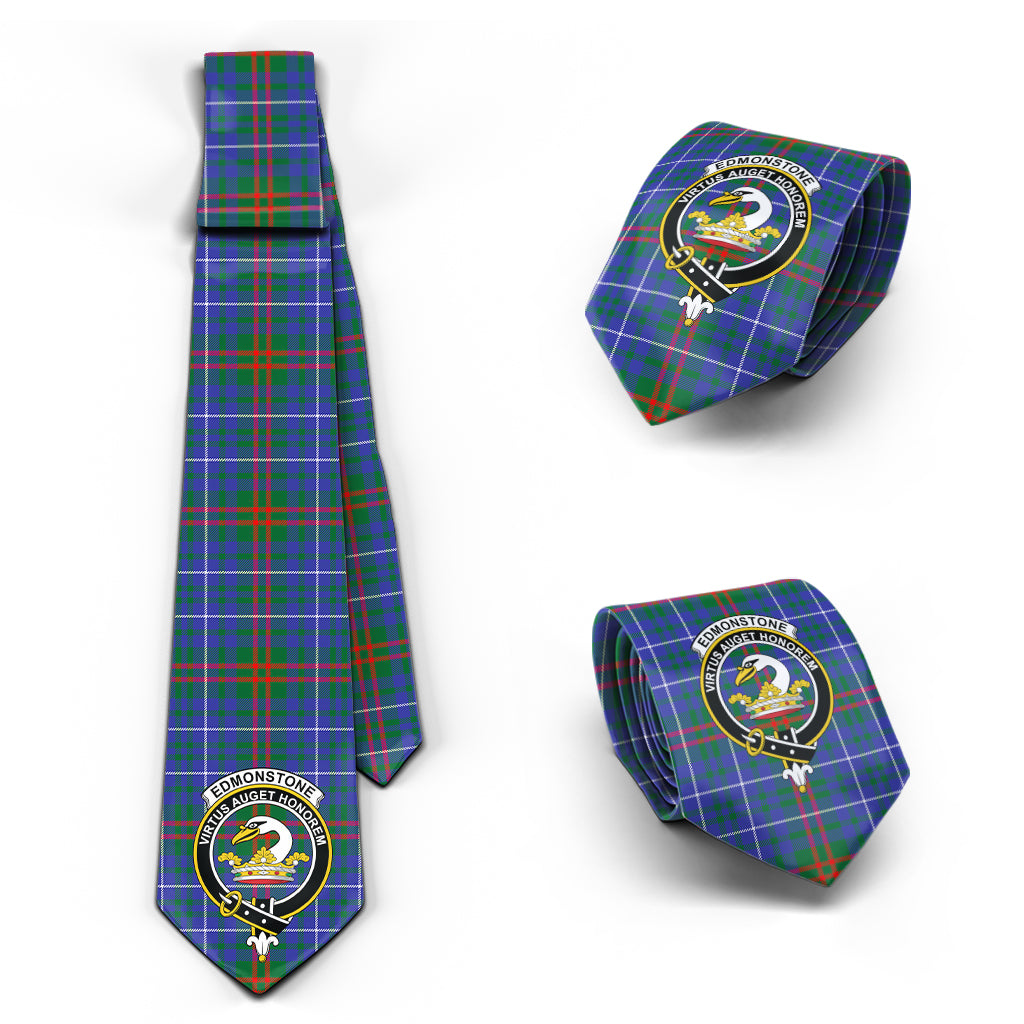 Edmonstone Tartan Classic Necktie with Family Crest Necktie One Size - Tartan Vibes Clothing