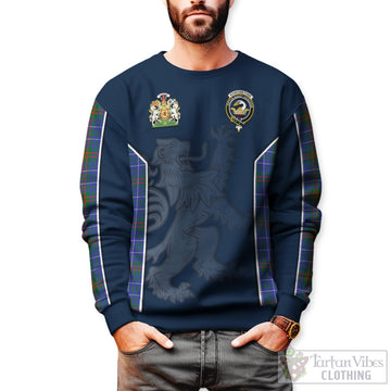 Edmonstone Tartan Sweater with Family Crest and Lion Rampant Vibes Sport Style Unisex - Tartan Vibes Clothing