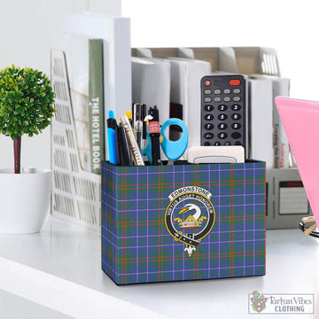 Edmonstone Tartan Pen Holder with Family Crest One Size 5.9"(L)*2.7"(W)*4.3"(H) - Tartan Vibes Clothing