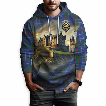 Edmonstone Tartan Family Crest Hoodie with Scottish Ancient Castle Style Pullover Hoodie - Tartan Vibes Clothing