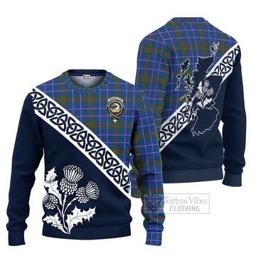 Edmonstone Tartan Ugly Sweater Featuring Thistle and Scotland Map Unisex - Tartan Vibes Clothing