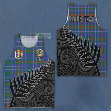 Edmonstone Crest Tartan Men's Tank Top with New Zealand Silver Fern Half Style Men - Tartan Vibes Clothing