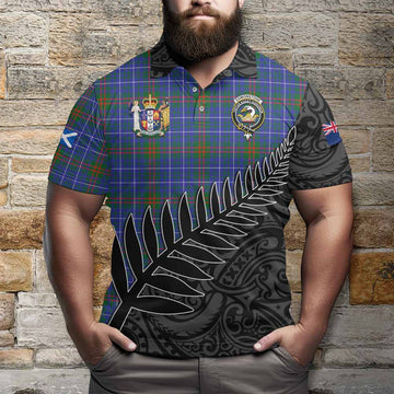 Edmonstone Crest Tartan Polo Shirt with New Zealand Silver Fern Half Style Kid - Tartan Vibes Clothing