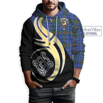 Edmonstone Tartan Hoodie with Family Crest and Celtic Symbol Style Zip Hoodie - Tartan Vibes Clothing