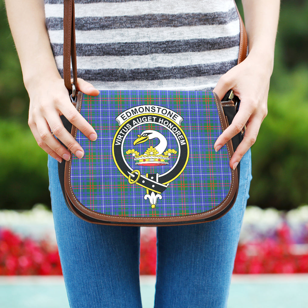Edmonstone Tartan Saddle Bag with Family Crest One Size 9.05*3.35*7.48 inch - Tartan Vibes Clothing