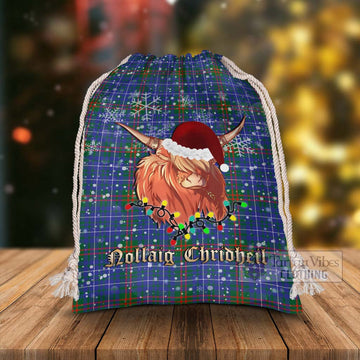 Edmonstone Tartan Christmas Santa's Bag with Twinkle Highland Cattle - Tartan Vibes Clothing