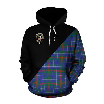 Edmonstone Tartan Cotton Hoodie with Family Crest and Military Logo Style Pullover Hoodie XS - Tartan Vibes Clothing