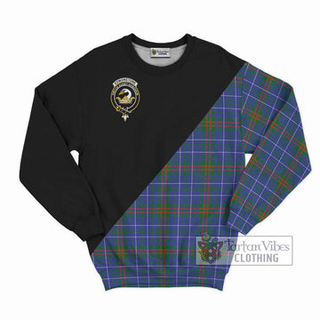 Edmonstone Tartan Sweatshirt with Family Crest and Military Logo Style - Tartan Vibes Clothing
