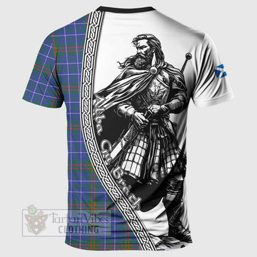 Edmonstone Tartan Clan Crest T-Shirt with Highlander Warrior Celtic Style - Tartan Vibes Clothing