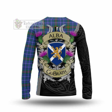 Edmonstone Tartan Family Crest Long Sleeve T-Shirt Lion Rampant Royal Thistle Shield Celtic Inspired - Tartan Vibes Clothing