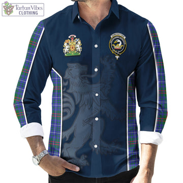 Edmonstone Tartan Long Sleeve Button Up Shirt with Family Crest and Lion Rampant Vibes Sport Style - Tartan Vibes Clothing