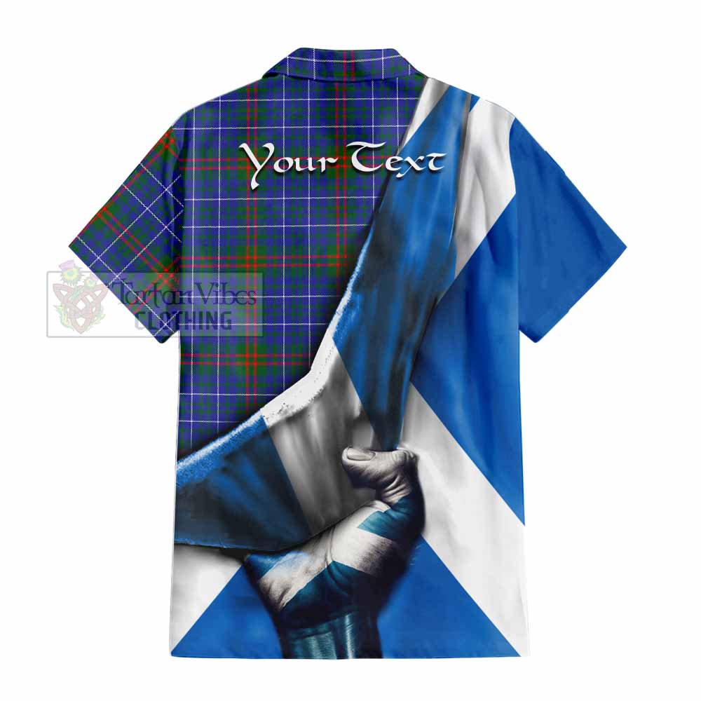 Edmonstone Tartan Hawaiian Shirt with Family Crest Scotland Patriotic Style - Tartan Vibes Clothing
