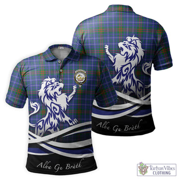 Edmonstone Tartan Polo Shirt with Alba Gu Brath Regal Lion Emblem
