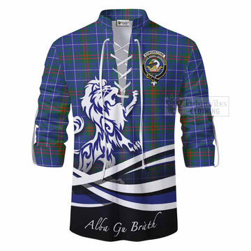 Edmonstone Tartan Ghillie Kilt Shirt with Alba Gu Brath Regal Lion Emblem - Tartan Vibes Clothing