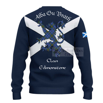Edmonstone Tartan Lion Rampant Ugly Sweater Proudly Display Your Heritage with Alba Gu Brath and Clan Name - Tartan Vibes Clothing