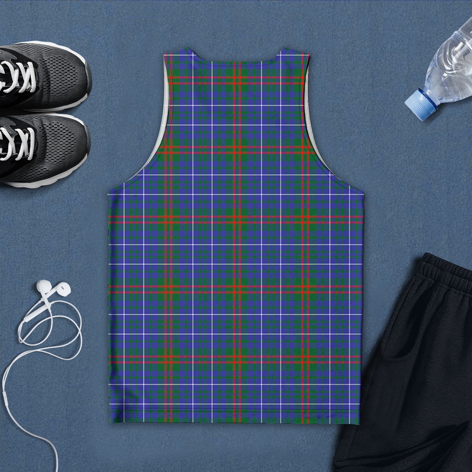 Edmonstone Tartan Mens Tank Top with Family Crest - Tartan Vibes Clothing