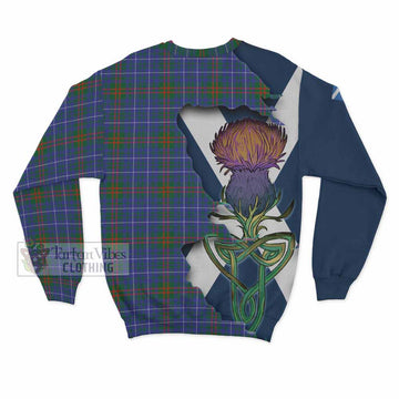 Tartan Vibes Clothing Edmonstone Tartan Family Crest Sweatshirt Scottish Thistle Celtic Inspired