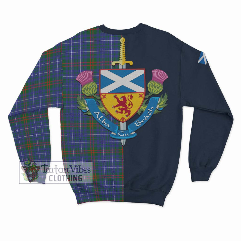 Edmonstone Tartan Sweatshirt Alba with Scottish Lion Royal Arm Half Style - Tartan Vibes Clothing