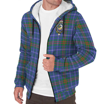 Edmonstone Tartan Sherpa Hoodie with Family Crest - Tartan Vibes Clothing