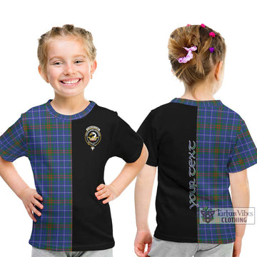 Edmonstone Tartan Kid T-Shirt with Family Crest and Half Of Me Style - Tartan Vibes Clothing