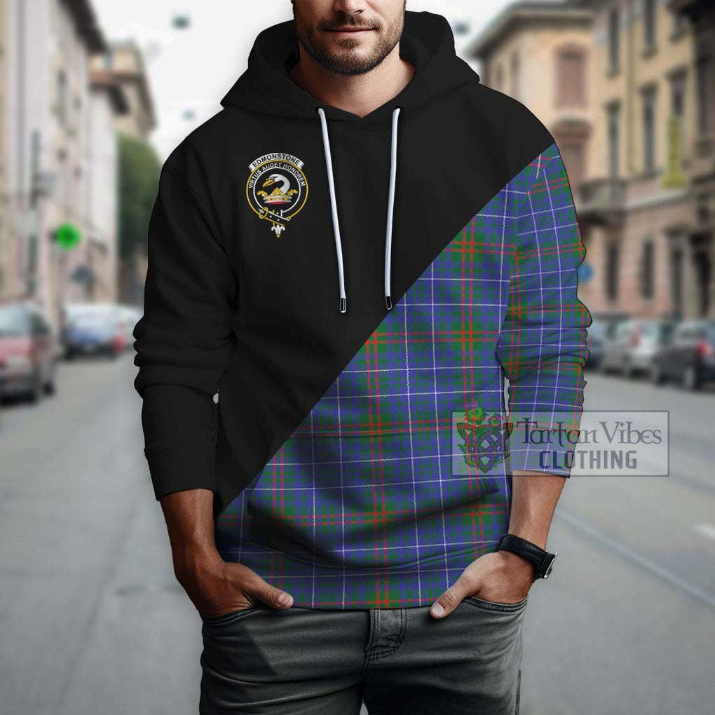 Edmonstone Tartan Hoodie with Family Crest and Military Logo Style - Tartan Vibes Clothing