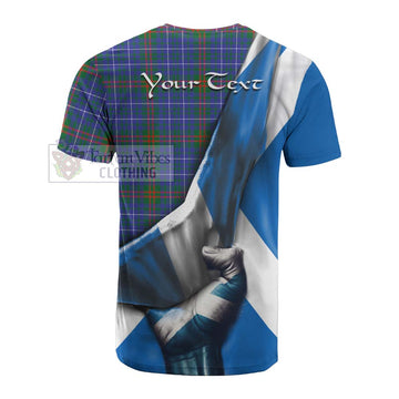 Edmonstone Tartan Cotton T-shirt with Family Crest Scotland Patriotic Style - Tartan Vibes Clothing