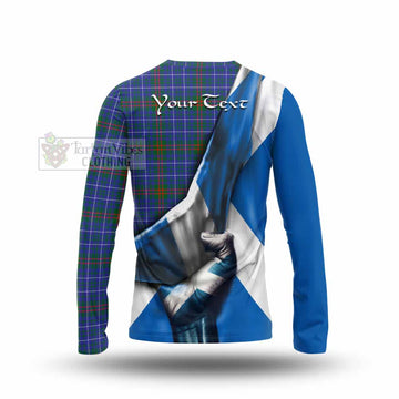 Edmonstone Tartan Long Sleeve T-Shirt with Family Crest Scotland Patriotic Style - Tartan Vibes Clothing