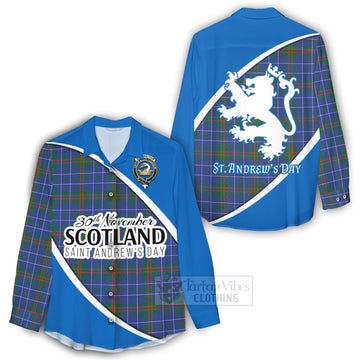 Edmonstone Family Crest Tartan Women's Casual Shirt Celebrate Saint Andrew's Day in Style - Tartan Vibes Clothing