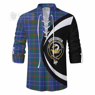 Edmonstone Tartan Ghillie Kilt Shirt with Family Crest Circle Style - Tartan Vibes Clothing