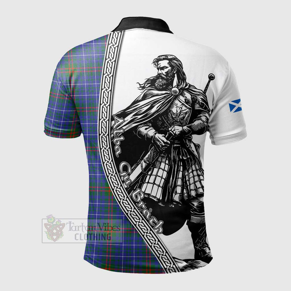 Edmonstone Tartan Clan Crest Polo Shirt with Highlander Warrior Celtic Style - Tartan Vibes Clothing