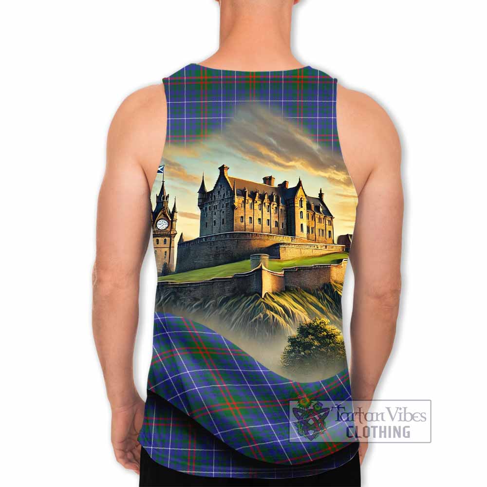 Edmonstone Tartan Family Crest Men's Tank Top with Scottish Ancient Castle Style - Tartan Vibes Clothing