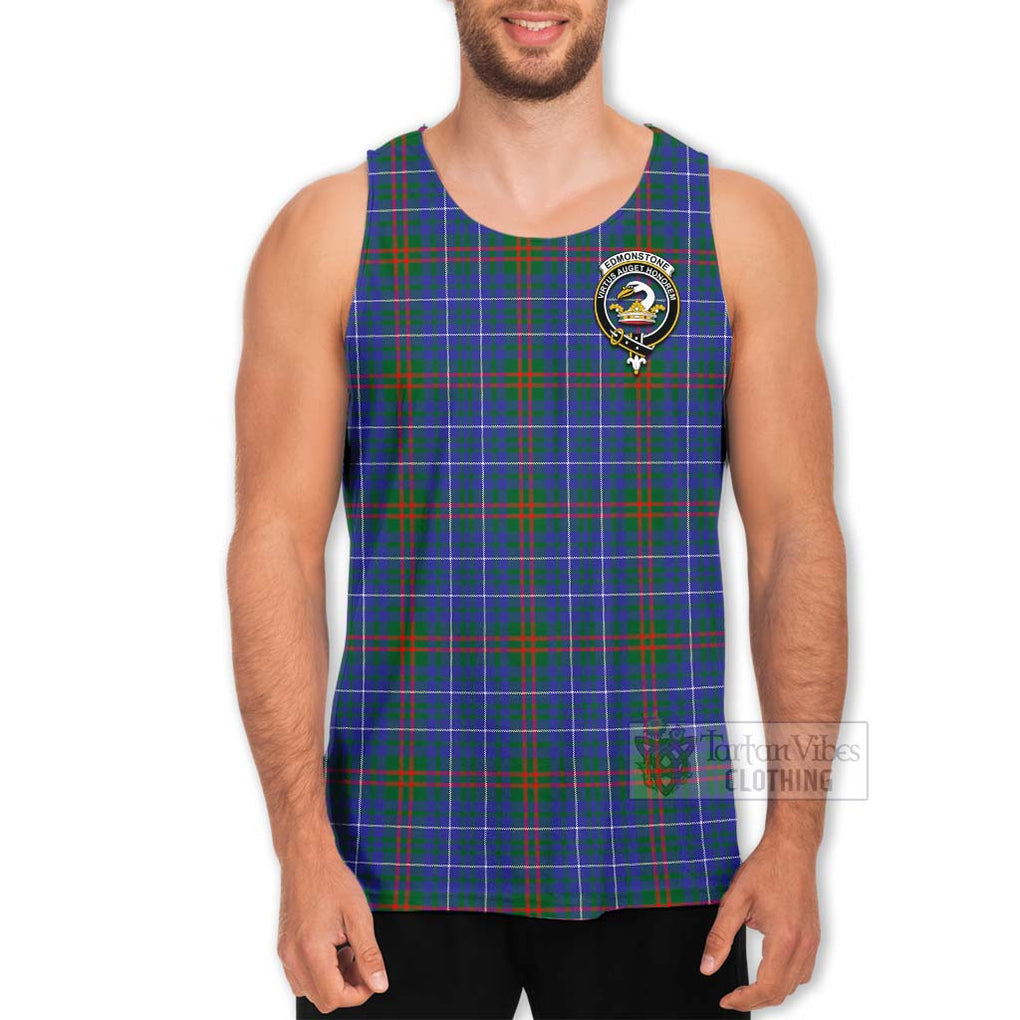Edmonstone Tartan Men's Tank Top with Family Crest Celtic Skull Style - Tartan Vibes Clothing