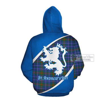 Edmonstone Family Crest Tartan Cotton Hoodie Celebrate Saint Andrew's Day in Style Pullover Hoodie - Tartan Vibes Clothing