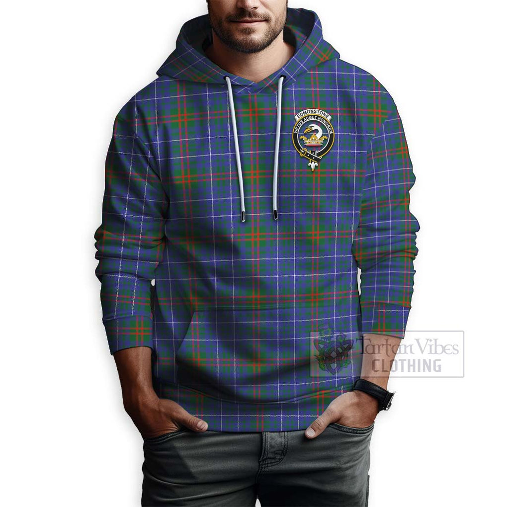 Edmonstone Tartan Hoodie with Family Crest Celtic Skull Style - Tartan Vibes Clothing