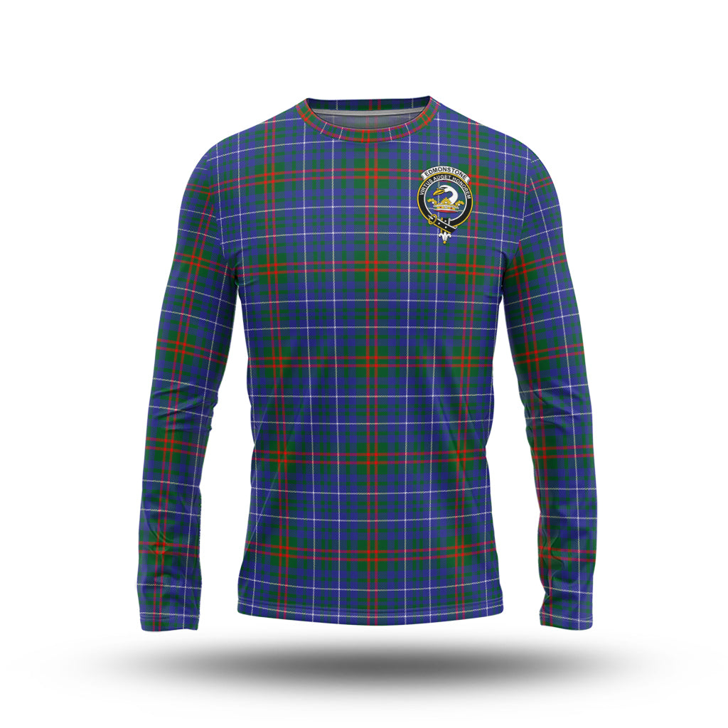 Edmonstone Tartan Long Sleeve T-Shirt with Family Crest - Tartan Vibes Clothing