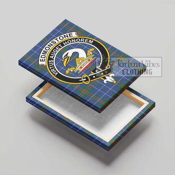 Edmonstone Tartan Canvas Print Wall Art with Family Crest - Tartan Vibes Clothing