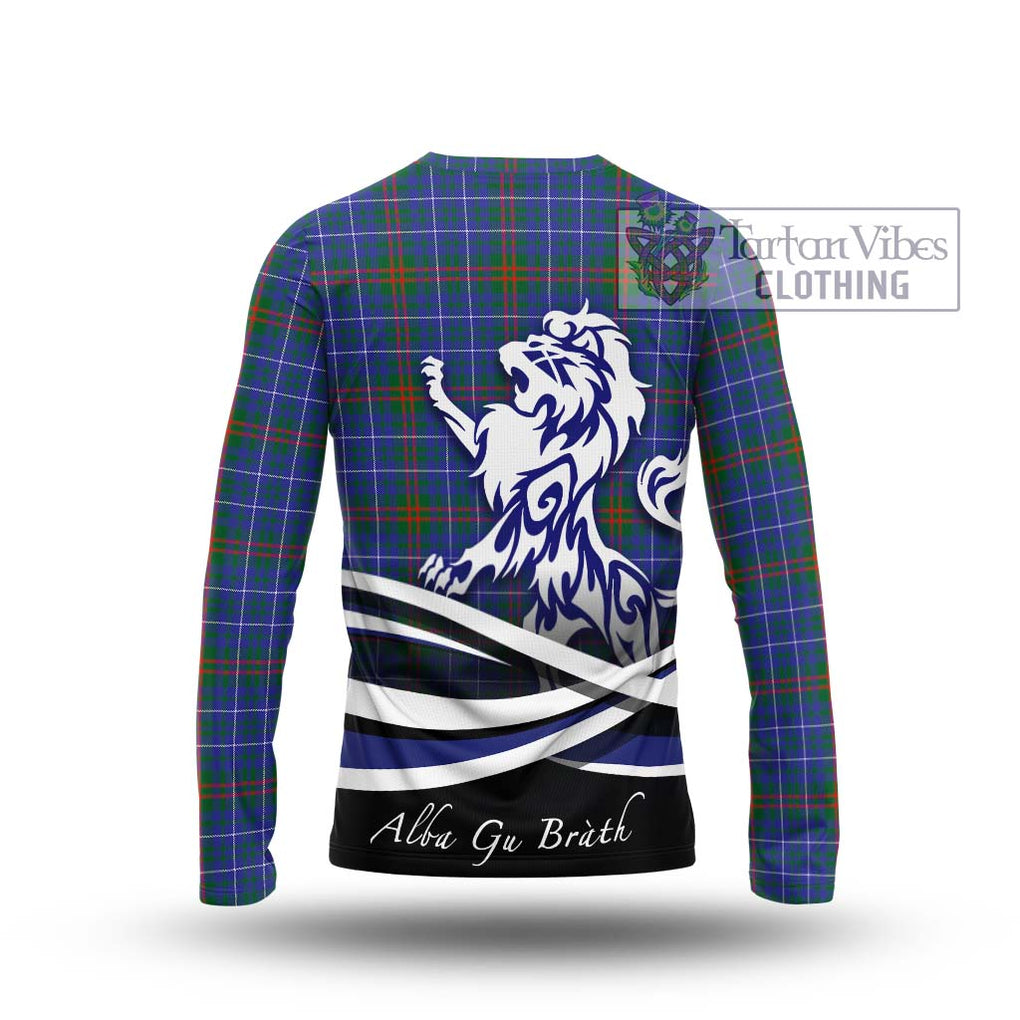 Edmonstone Tartan Long Sleeve T-Shirt with Alba Gu Brath Regal Lion Emblem - Tartan Vibes Clothing