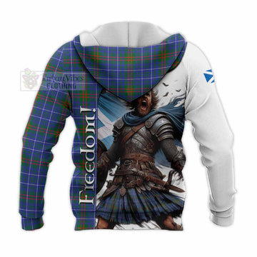Edmonstone Crest Tartan Knitted Hoodie Inspired by the Freedom of Scottish Warrior - Tartan Vibes Clothing