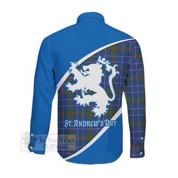 Edmonstone Family Crest Tartan Long Sleeve Button Shirt Celebrate Saint Andrew's Day in Style Men's Shirt - Tartan Vibes Clothing