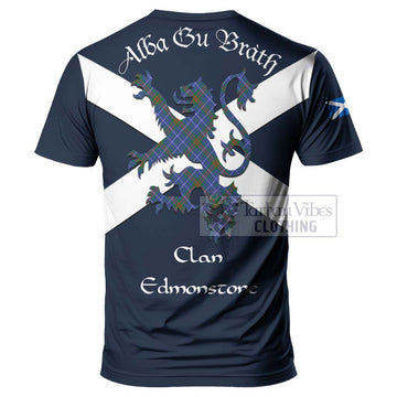 Edmonstone Tartan Lion Rampant T-Shirt Proudly Display Your Heritage with Alba Gu Brath and Clan Name - Tartan Vibes Clothing