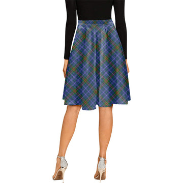 Edmonstone Tartan Melete Pleated Midi Skirt Cross Style - Tartan Vibes Clothing