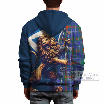 Edmonstone Tartan Family Crest Hoodie with Scottish Majestic Lion - Tartan Vibes Clothing