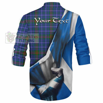 Edmonstone Tartan Ghillie Kilt Shirt with Family Crest Scotland Patriotic Style - Tartan Vibes Clothing