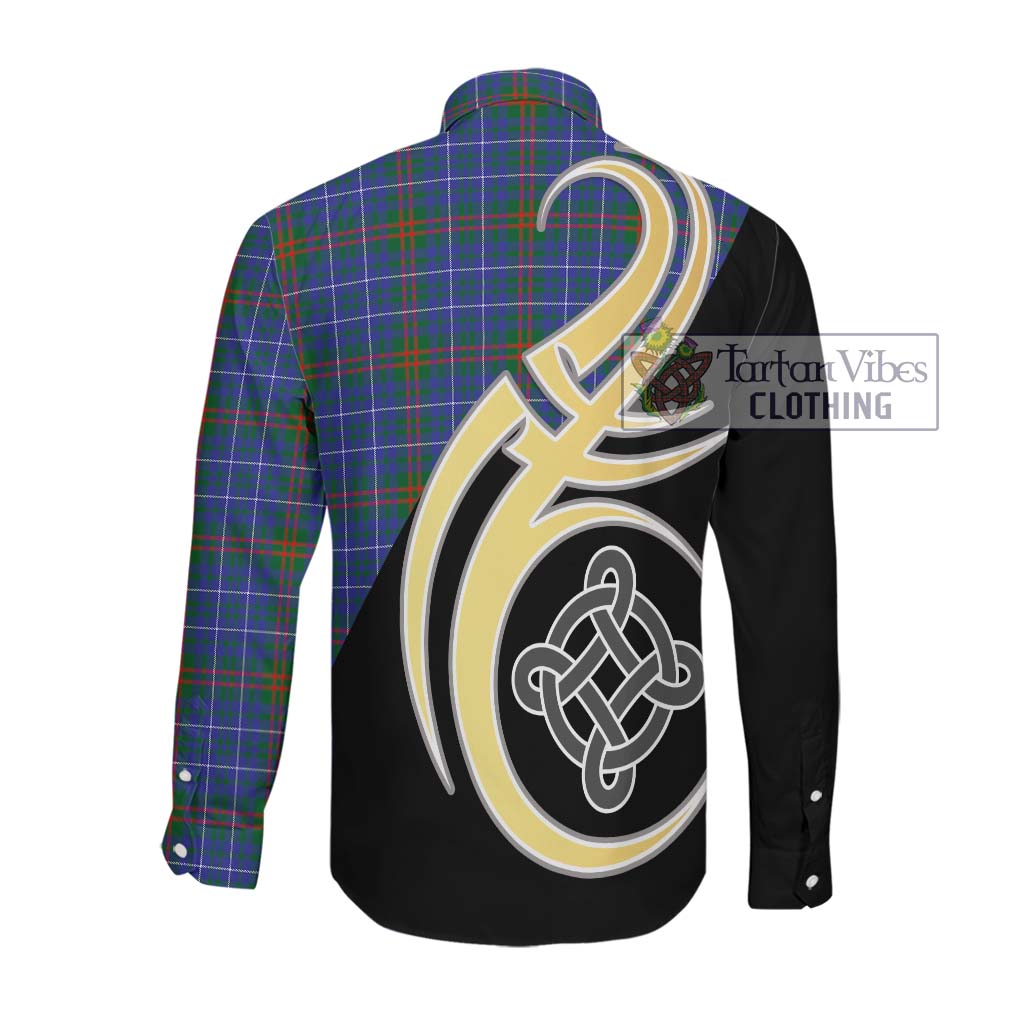 Edmonstone Tartan Long Sleeve Button Shirt with Family Crest and Celtic Symbol Style Men's Shirt - Tartan Vibes Clothing