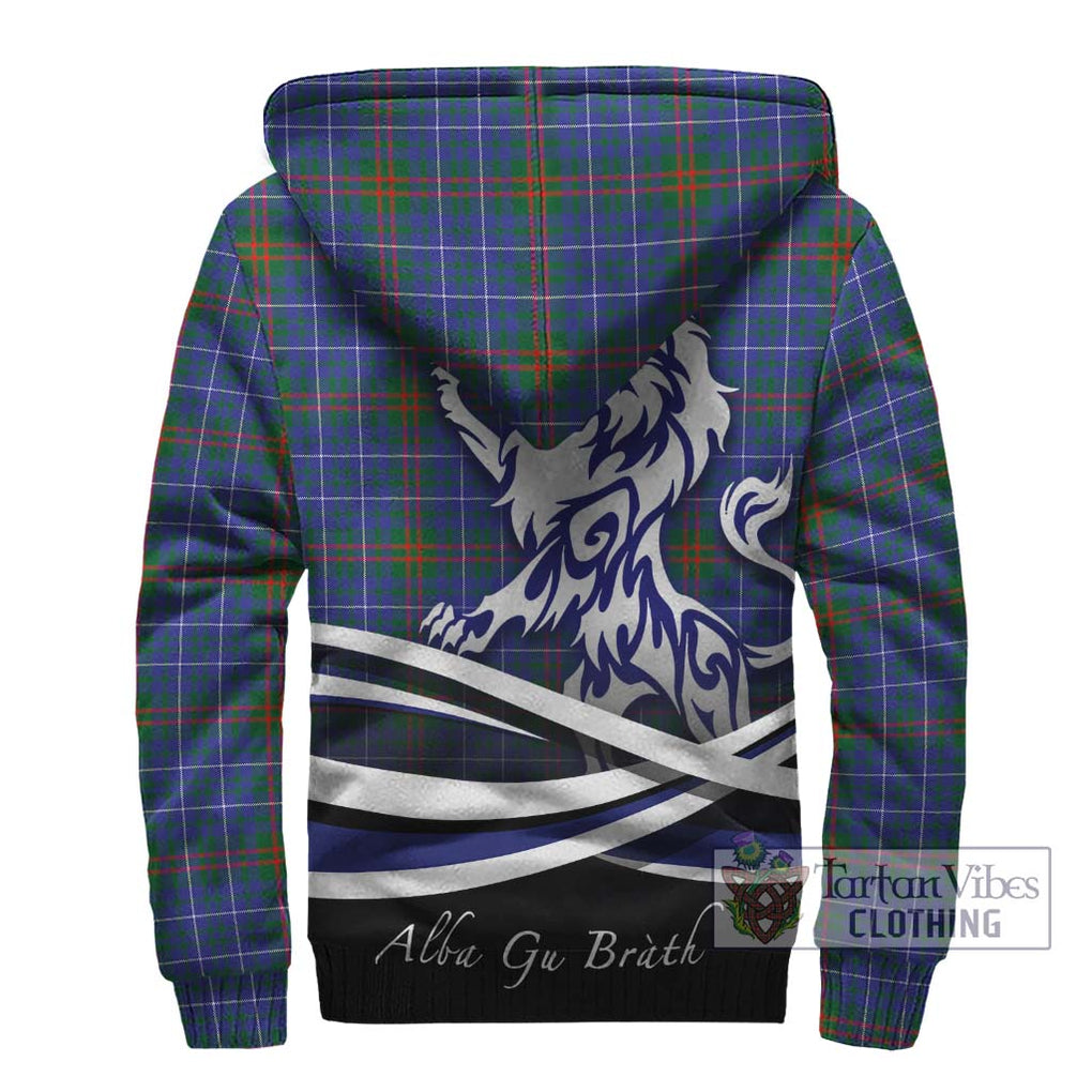 Edmonstone Tartan Sherpa Hoodie with Alba Gu Brath Regal Lion Emblem - Tartan Vibes Clothing